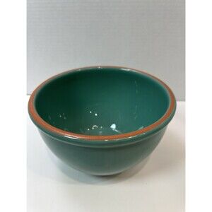 Mixing Bowl 7.5” Green Terracotta Rim Essential Home Salad Fruit Stoneware